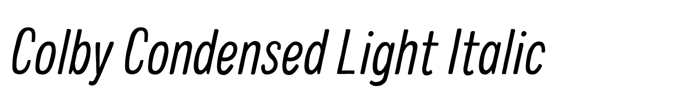 Colby Condensed Light Italic